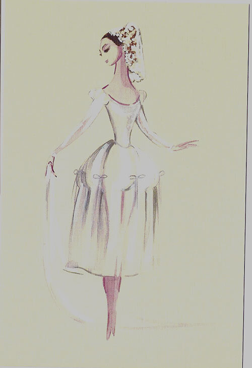 "Дон Жуан" (1970-е). Эскиз костюма Донны Анны