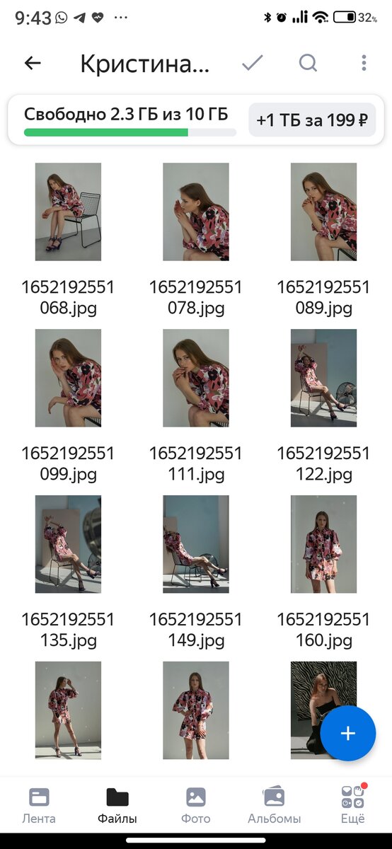 Скриншот папки Яндекс Диска, как выглядит у меня.