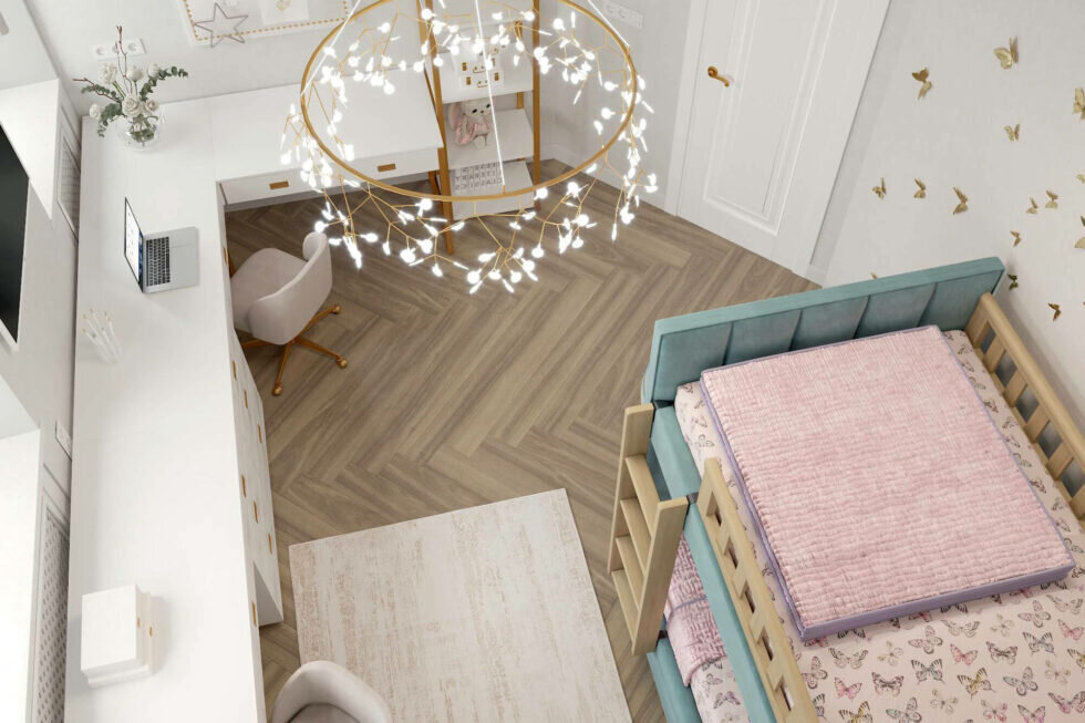 Нежный декор для спальни девочек