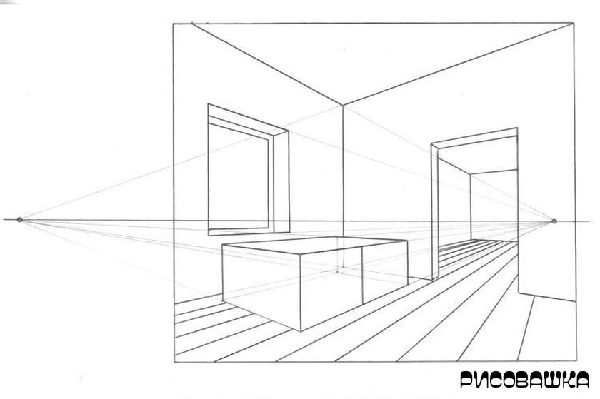 Рисование перспективы интерьера_Урок ИЗО