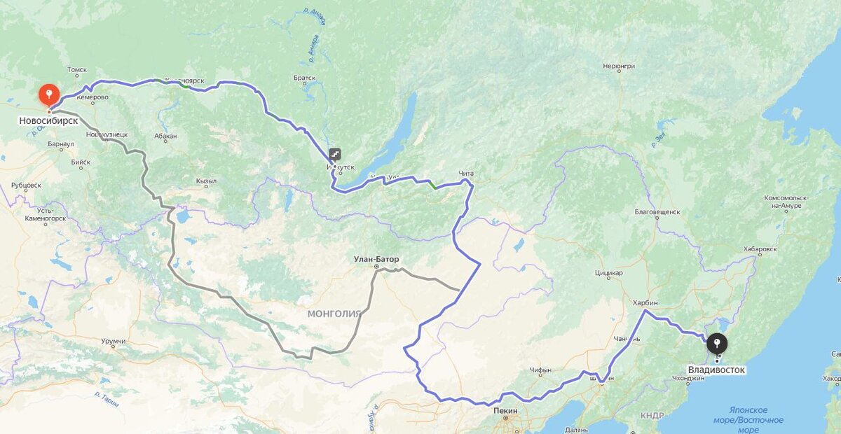 Веломаршрут, предложенный сервисом «Яндекс.Карты»