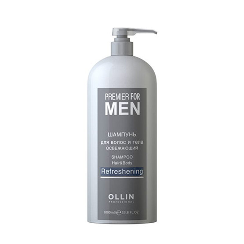 OLLIN PREMIER FOR MEN Шампунь для волос и тела освежающий 1000мл