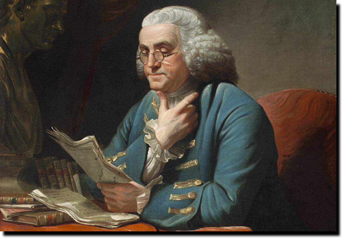 Б.  Франклин перечитывает "Декларацию независимости..."