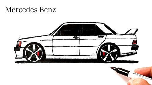 Как нарисовать Мерседес-Бенц W140 | How to draw Mercedes-Benz S-class W140 | Рисуем Кабана W140