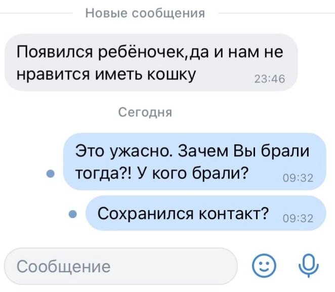 Мне конечно часто пишут, просят забрать домашнюю кошку, но обычно, я пытаюсь вразумить людей, объяснить, что домашнее животное - это их ответственность.