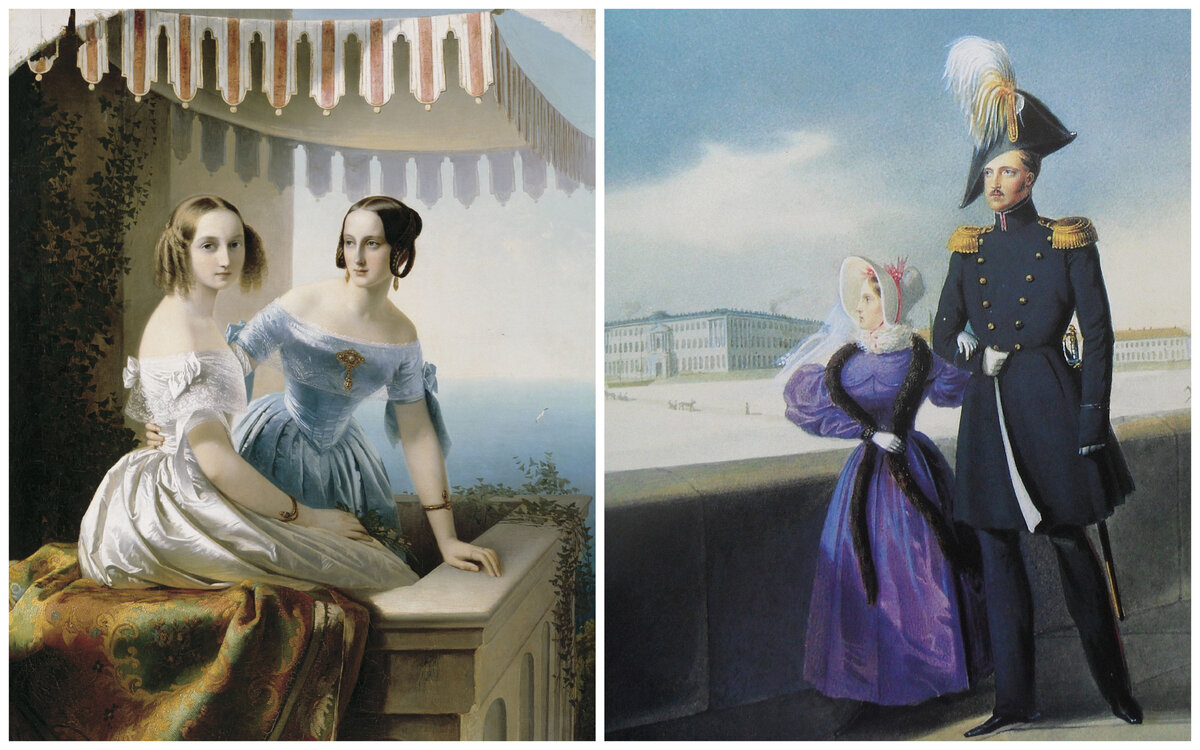 Портрет великих княжен Ольги и Марии. К.-Т. фон Нефф, 1838 г.:
