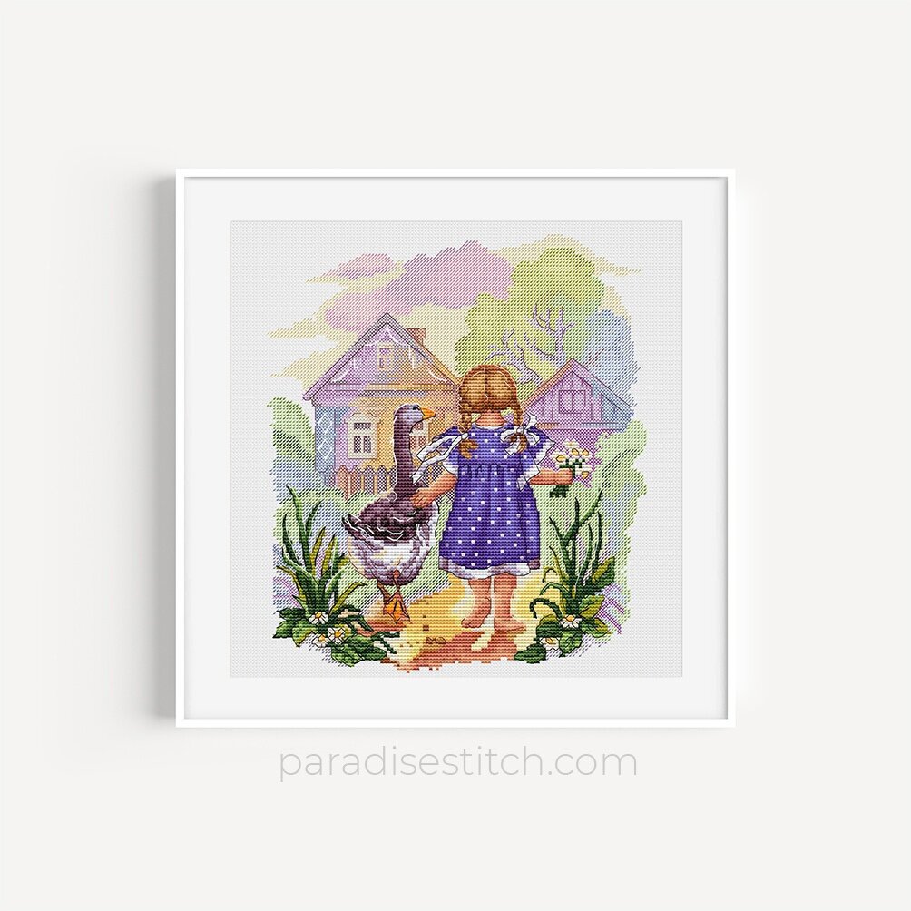 Размер в стежках: 117 х 135 . Палитра DMC: 44 цвета, 5 блендов.
Техника: крест, полукрест, бекстич