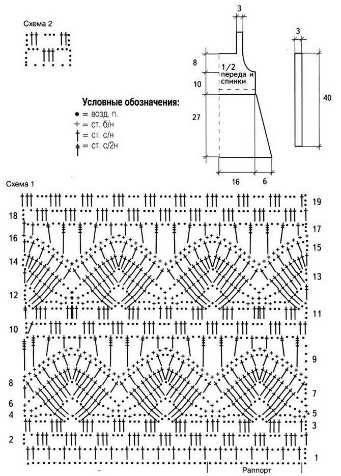 Узоры крючком для летней кофточки схемы