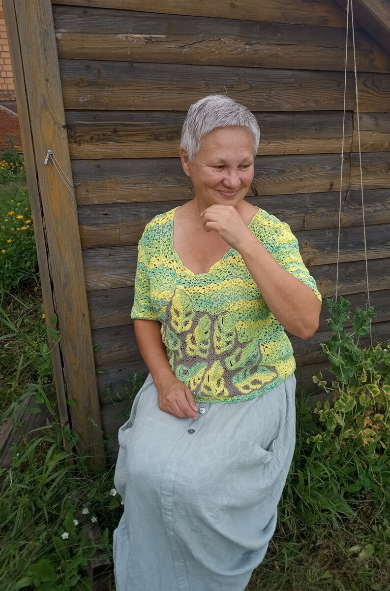 Авторская работа Ольги Масловой Кофточка с ирландским кружевом