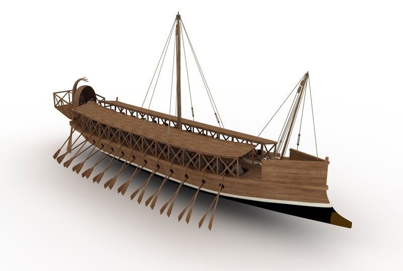 Модель древнеримской либурны.
