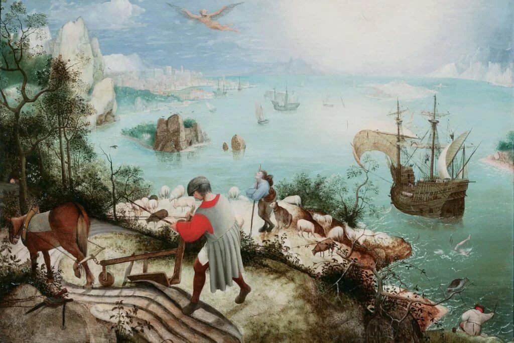 питер брейгель падение икара. брейгель старший икар. питер брейгель старший картины падение икара. картина падение икара питер брейгель. брейгель старший икар.