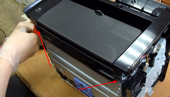 Фото 39. Крышка печки, тракта бумаги