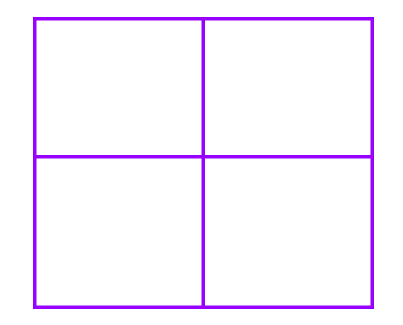 Разделение листка на 4 части