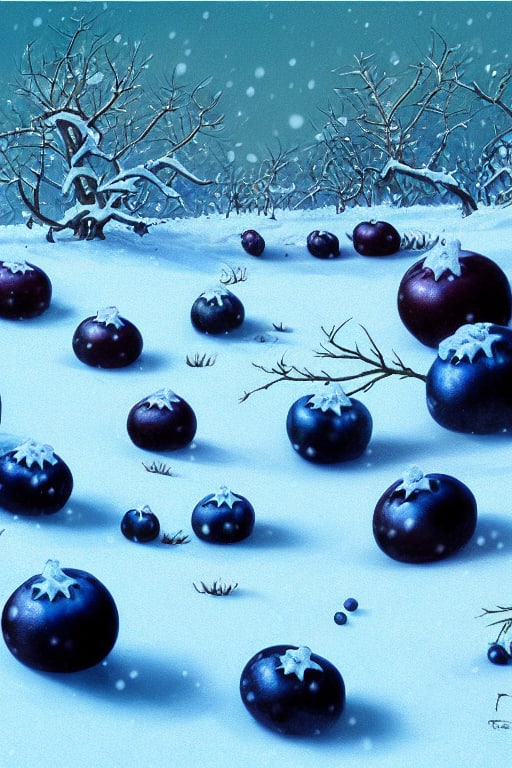 Discord @fotomorsan #berries #snow #MidJourney #art #drawing #environment #request