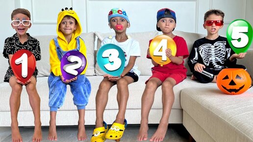 Five Kids learning colored numbers | Mark and Dad teach the rules of behavior for children