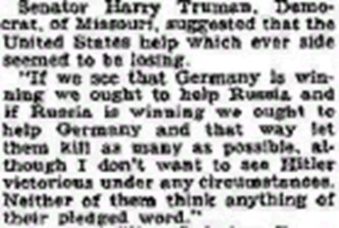 Текст высказывания, NYT, 1941 г