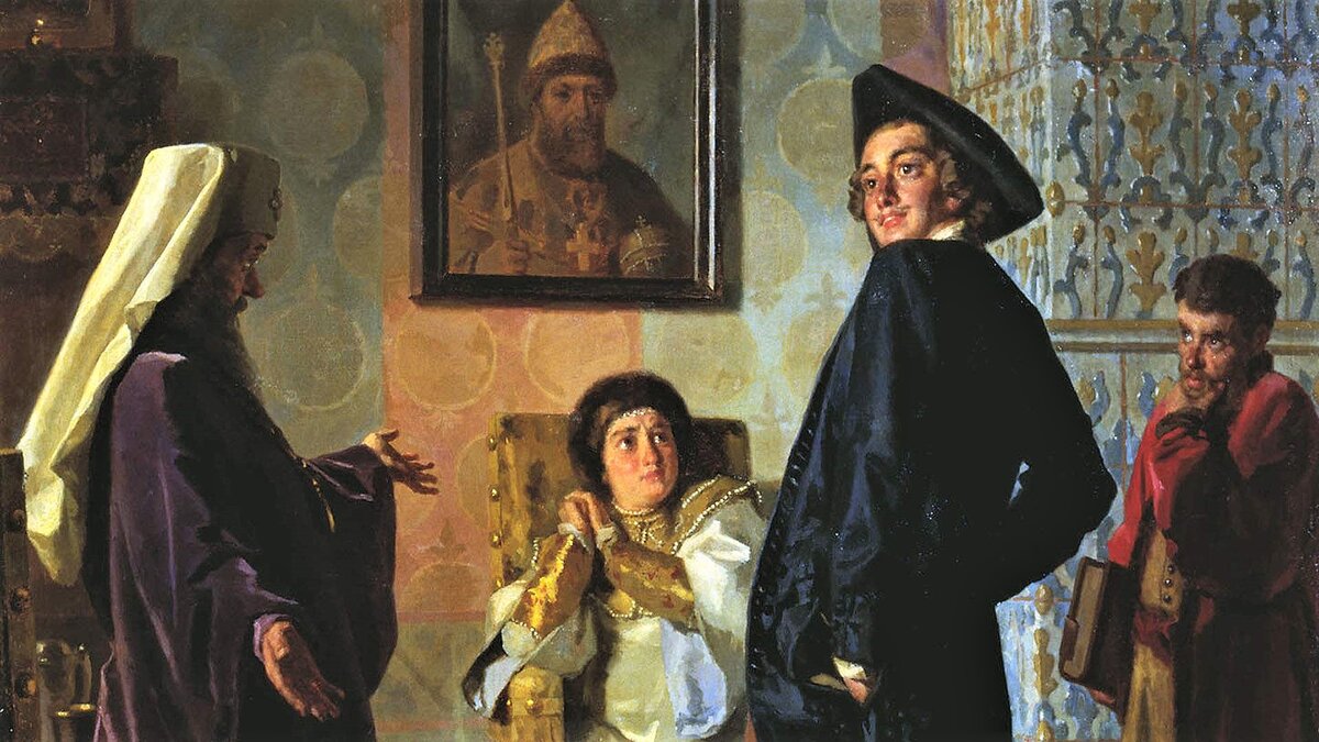 Домашние совсем не в восторге от Петиного наряда.