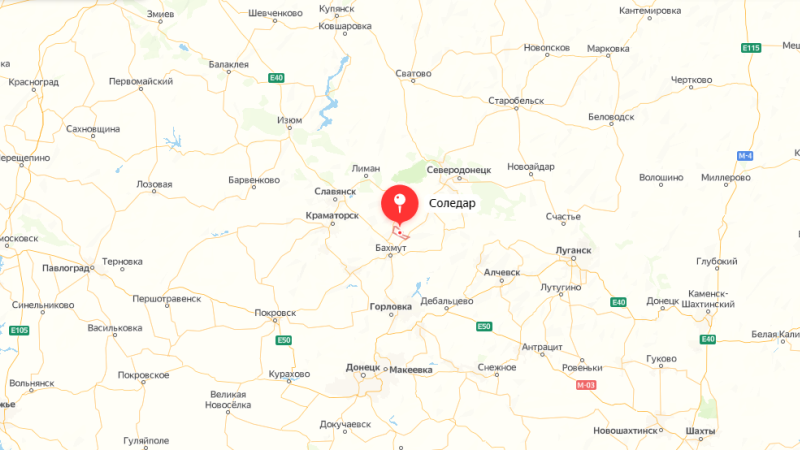 Где находится соледар карта
