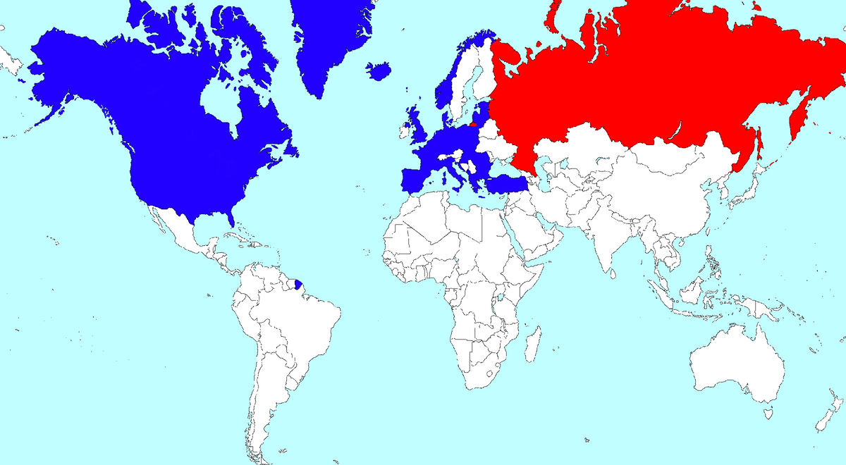 Военно-политический блок НАТО был создан в 1949 году и сейчас имеет в своем составе США, Канаду и большинство стран Европы