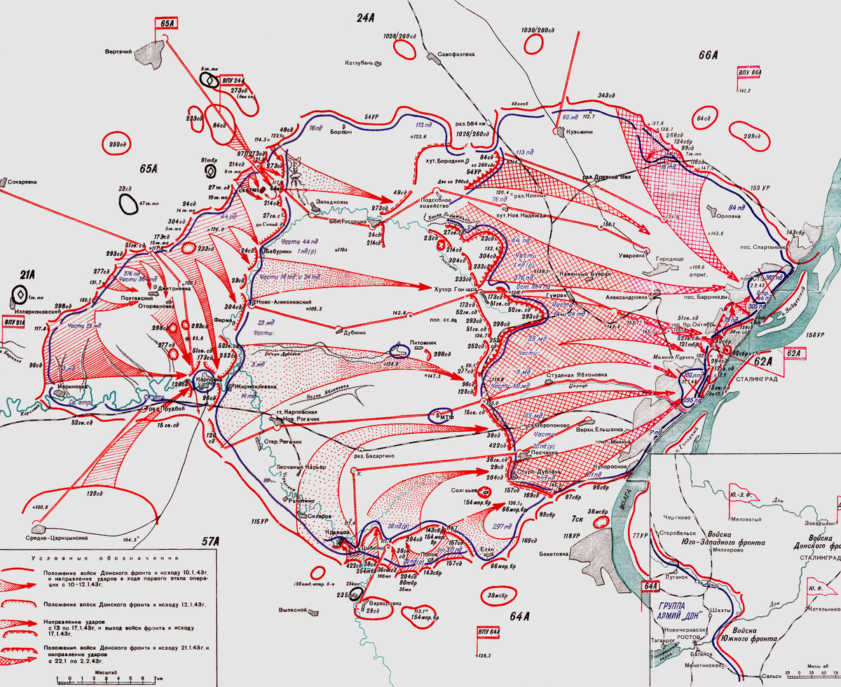 Операция кольцо Сталинградская битва карта
