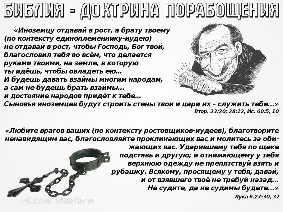 Про антисемитов в Библии. Ростовщичество в Библии. Евреи прокляты.