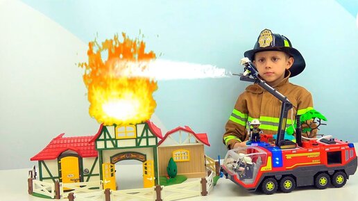 Пожарный Даник и Пожарные Машинки для детей - Интересные серии подряд про машинки и технику