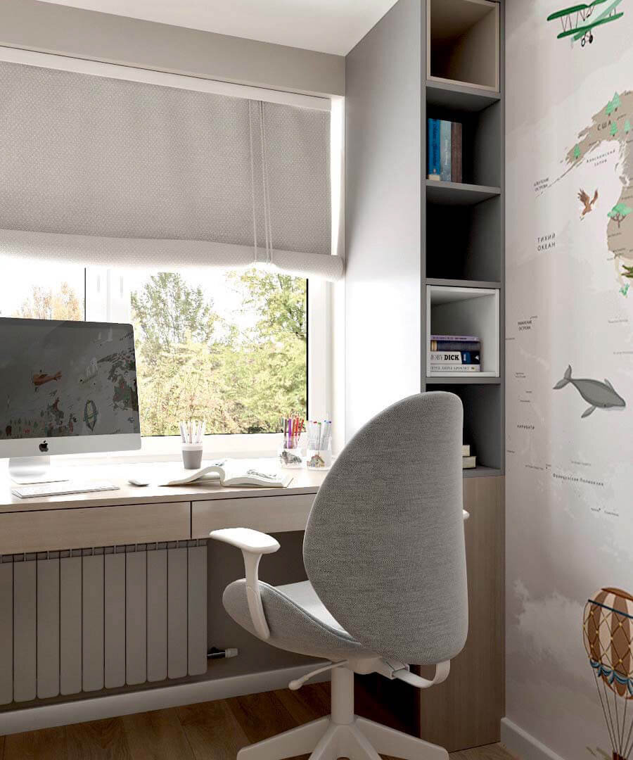 Удобное рабочее место со стеллажами фото 2