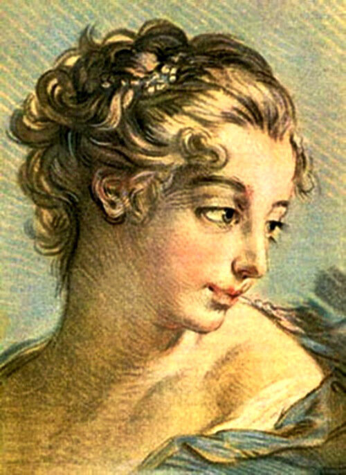 Луи-Марен Бонне. Голова девушки (1767). В сети нередко можно встретить данный портрет под именем "Анна Монс"
