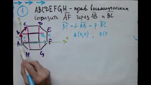 Векторы-диагонали в восьмиугольнике