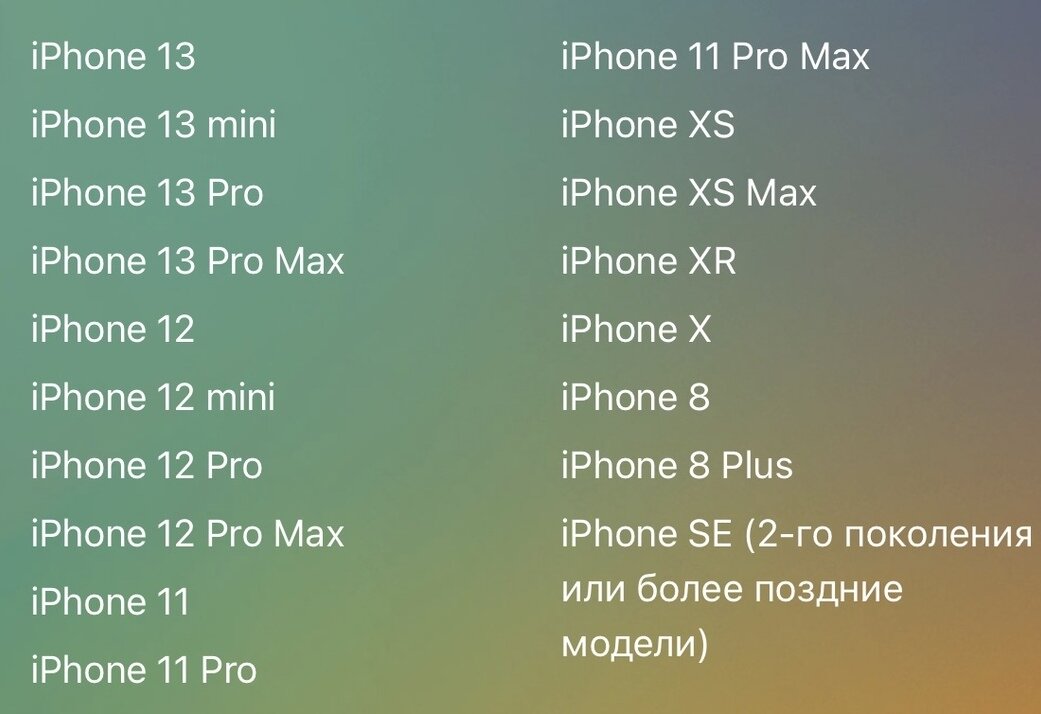 Список iPhone, которые поддерживают iOS 16
