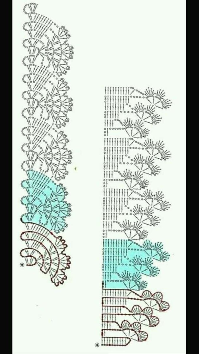 Кружева крючком схемы для отделки