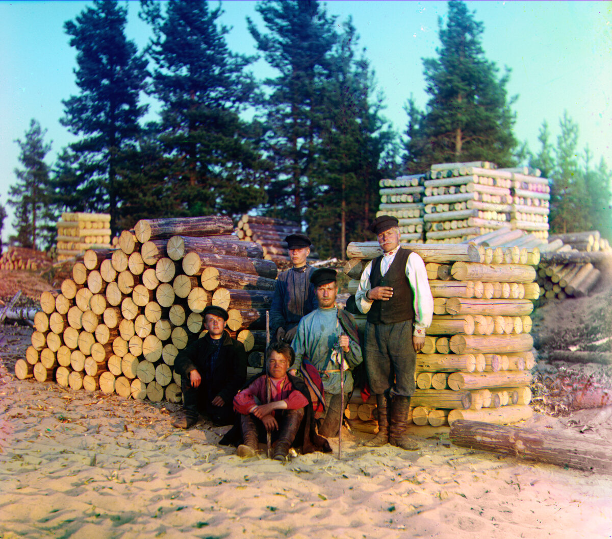 Пильщики на Вытегре. 1909 год