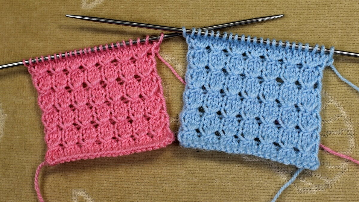 Узор "Трёшка" спицами