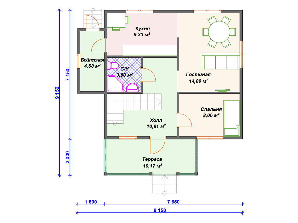 Простой бюджетный каркасный дом. | Arplans.ru - проекты домов | Дзен