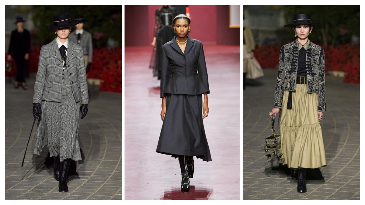 фото из Pinterest, показы 2022-2023 Christian Dior, коллаж составлен автором