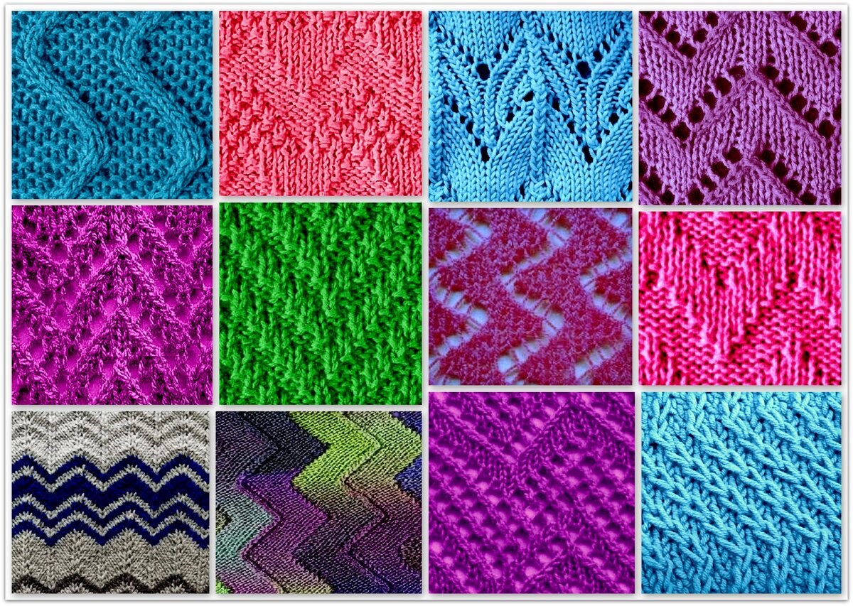 Узор спицами зигзаг вертикальный. Полупатентный узор. Ажурные дорожки спицами. Ажурный зигзаг. Ажур спицами зигзаг вертикальный.