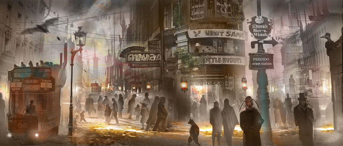 Вокзал потерянных снов (арт Fei Zhow, www.artstation.com).