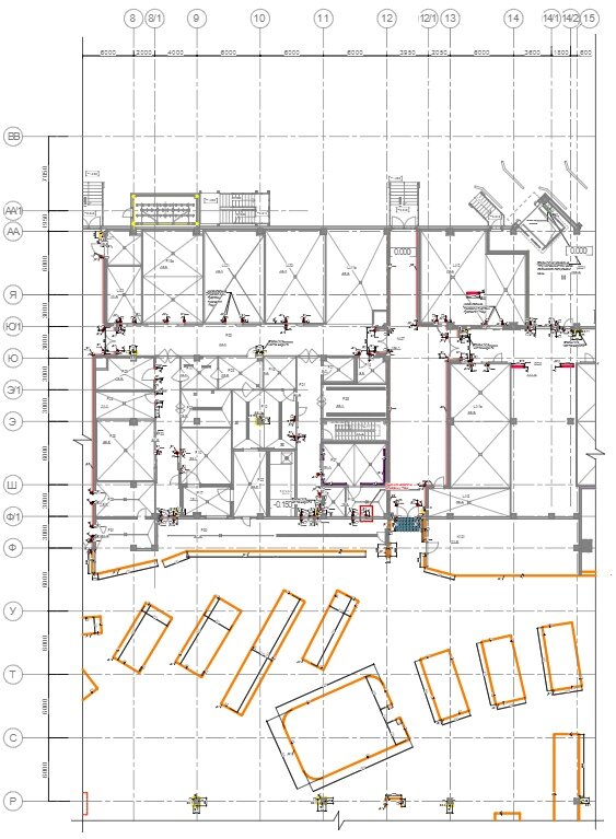Фрагмент №2 плана производства работ по монтажу отбойников и ограждений