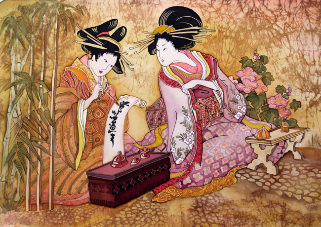 Картина в технике батик, автор Лилия Куленёнок, forum.rise-n-fall.com