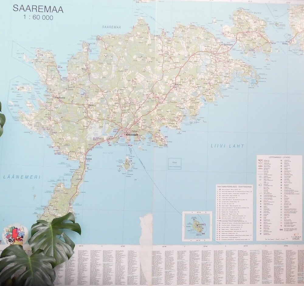 Карта острова Сааремаа.