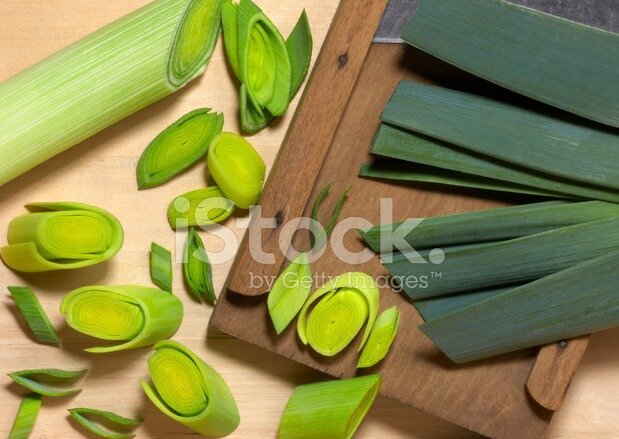 Стоковая фотка лука-порея с водяным знаком, потому что платить за фотку лука-порея я не хочу
