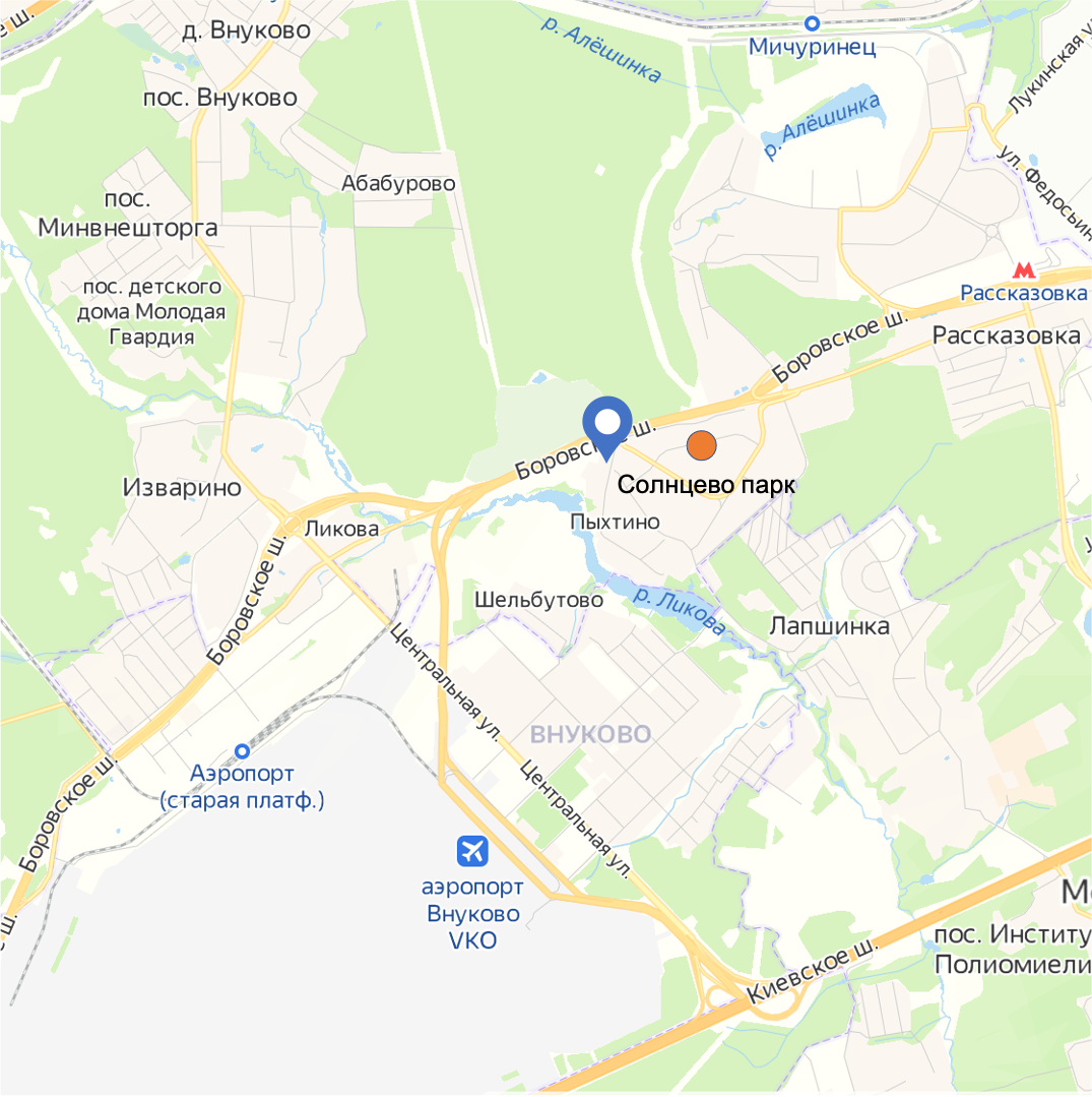 Расположение будущей станции метро Пыхтино и ближайших новостроек