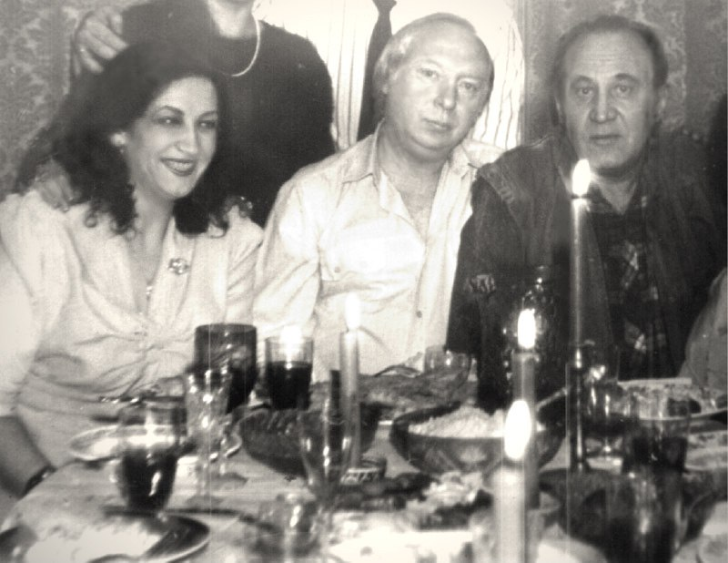 Леонид Дербенёв (справа) на юбилее певца Валерия Ободзинского (24 января 1992 года)