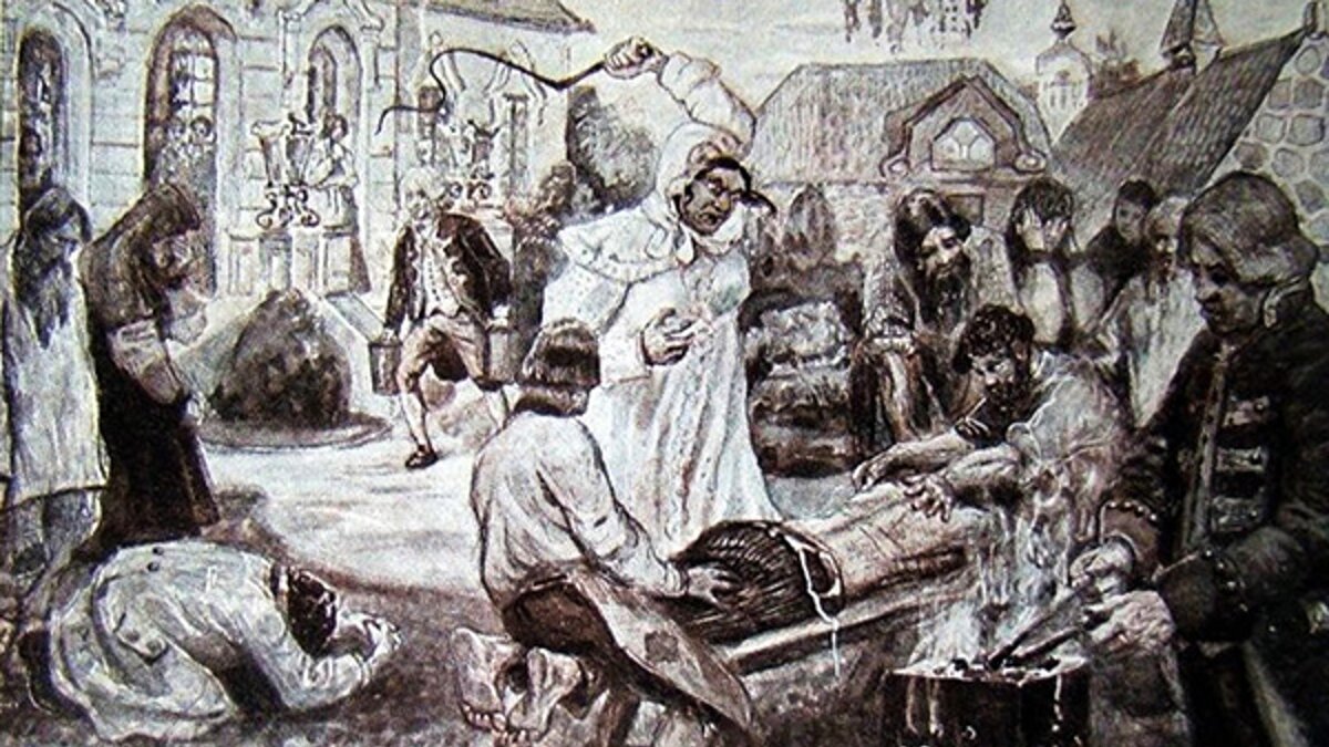 Иллюстрация крепостного права в России