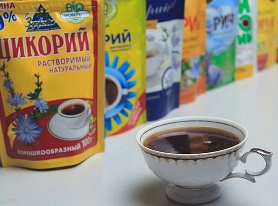 Цикорий в пачке и чашке фото
