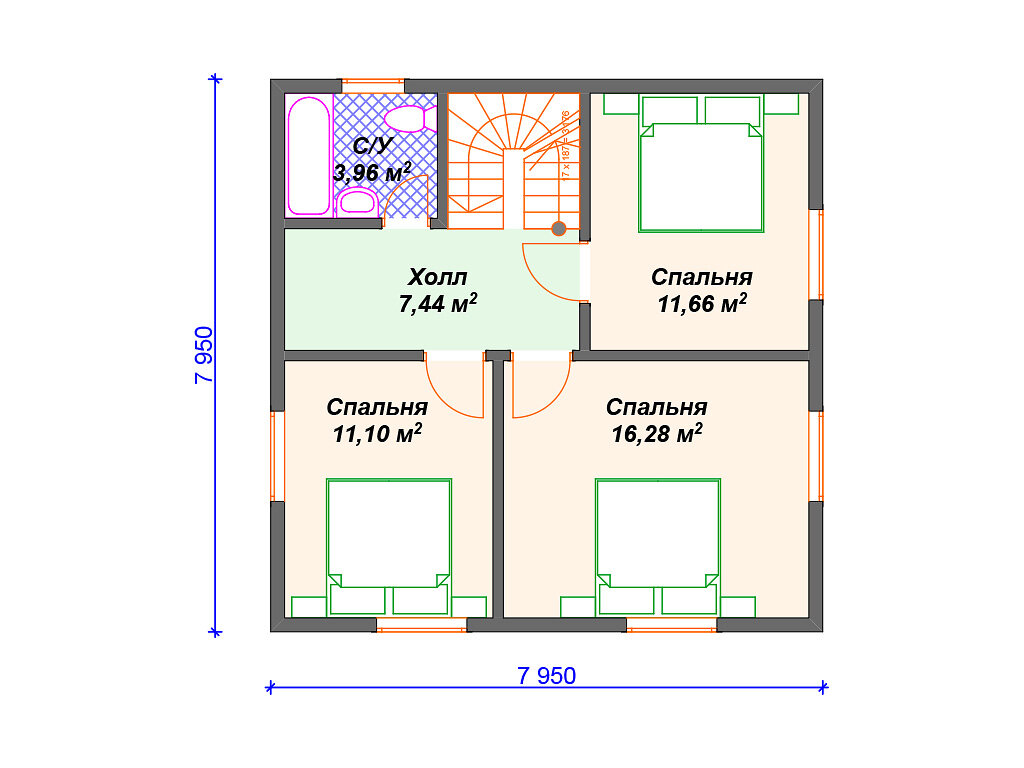 Небольшой каркасный дом 120 м2. | Arplans.ru - проекты домов | Дзен