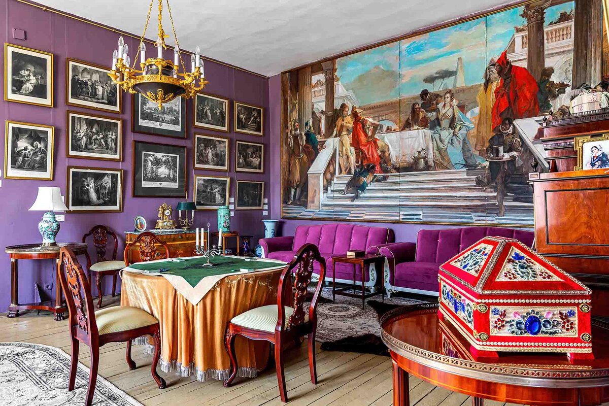 NextPreviousВ парадных залах усадьбы легко окунуться в атмосферу XIX века.
Фото: усадьба Марьино
Дворец усадьбы украшен множеством картин и китайских ваз.
Фото: усадьба Марьино
В библиотеке дворца Строгановых-Голицыных можно найти книгу на любой вкус.
Фото: усадьба Марьино
В Охотничьем зале дворца располагается ресторан.
Фото: усадьба Марьино
На цокольном этаже находятся погреба усадебного дворца.
Фото: усадьба Марьино
На территории усадьбы есть роскошный спа-комплекс, выполненный в мавританском стиле.
Фото: усадьба Марьино
Каждый номер имеет уникальное оформление.
Фото: усадьба Марьино
В парадных залах усадьбы легко окунуться в атмосферу XIX века.
Фото: усадьба Марьино
Дворец усадьбы украшен множеством картин и китайских ваз.
Фото: усадьба Марьино
В библиотеке дворца Строгановых-Голицыных можно найти книгу на любой вкус.
Фото: усадьба Марьино
В Охотничьем зале дворца располагается ресторан.
Фото: усадьба Марьино
На цокольном этаже находятся погреба усадебного дворца.
Фото: усадьба Марьино
На территории усадьбы есть роскошный спа-комплекс, выполненный в мавританском стиле.
Фото: усадьба Марьино
Каждый номер имеет уникальное оформление.
Фото: усадьба Марьино
В парадных залах усадьбы легко окунуться в атмосферу XIX века.
Фото: усадьба Марьино
