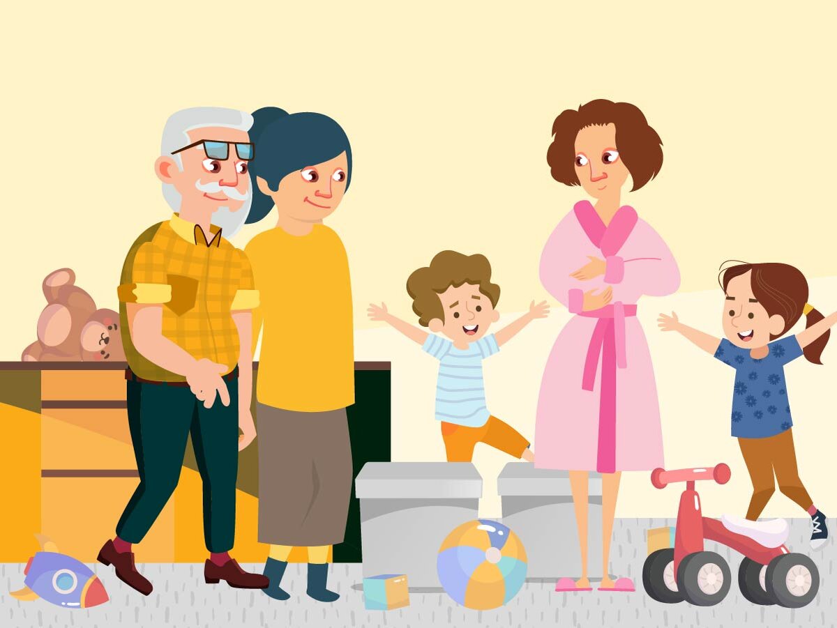 Тут соседи отдали гостиную под детские нужды, ну а чего, и деткам есть где поиграть и родители спокойны, все на виду