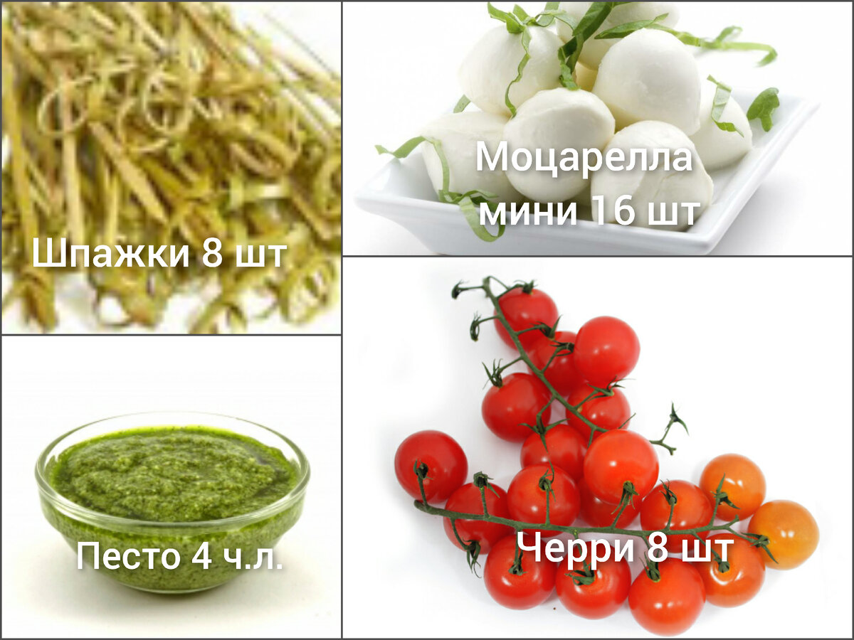 Список продуктов на 8 рюмочек