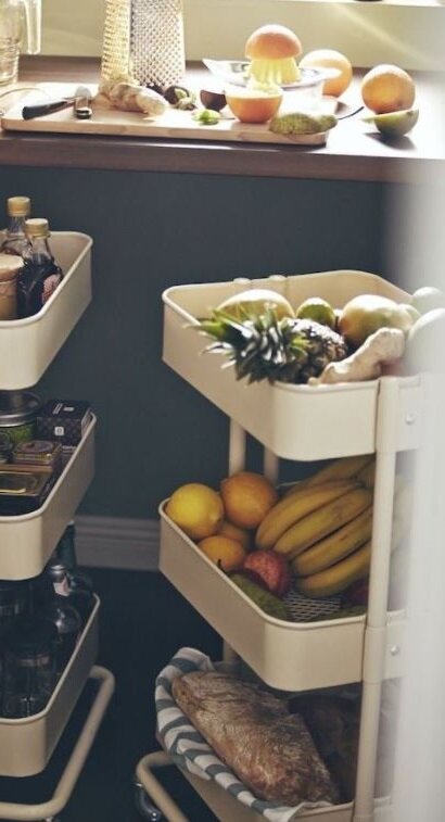 Где хранить фрукты и овощи в маленькой кухне.